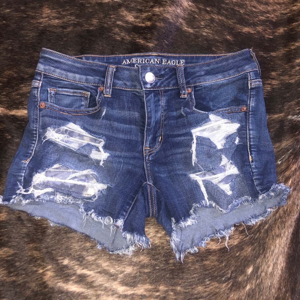 American Eagle Super Stretch Midi jean shorts size 8